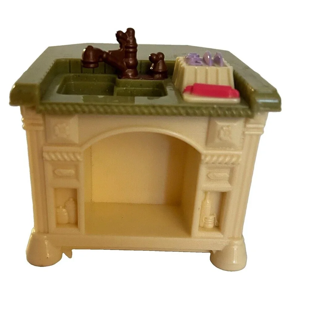 Fisher Price Loving Family Kitchen 2008 Refrigerator Sink Whistling Stove WORKS